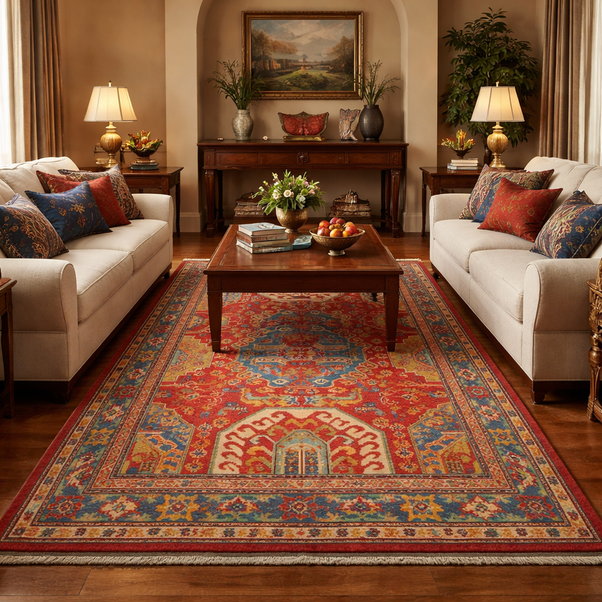 Premium Handmade Shirazi Wool Area Rug 147x204cm (ID P35683)