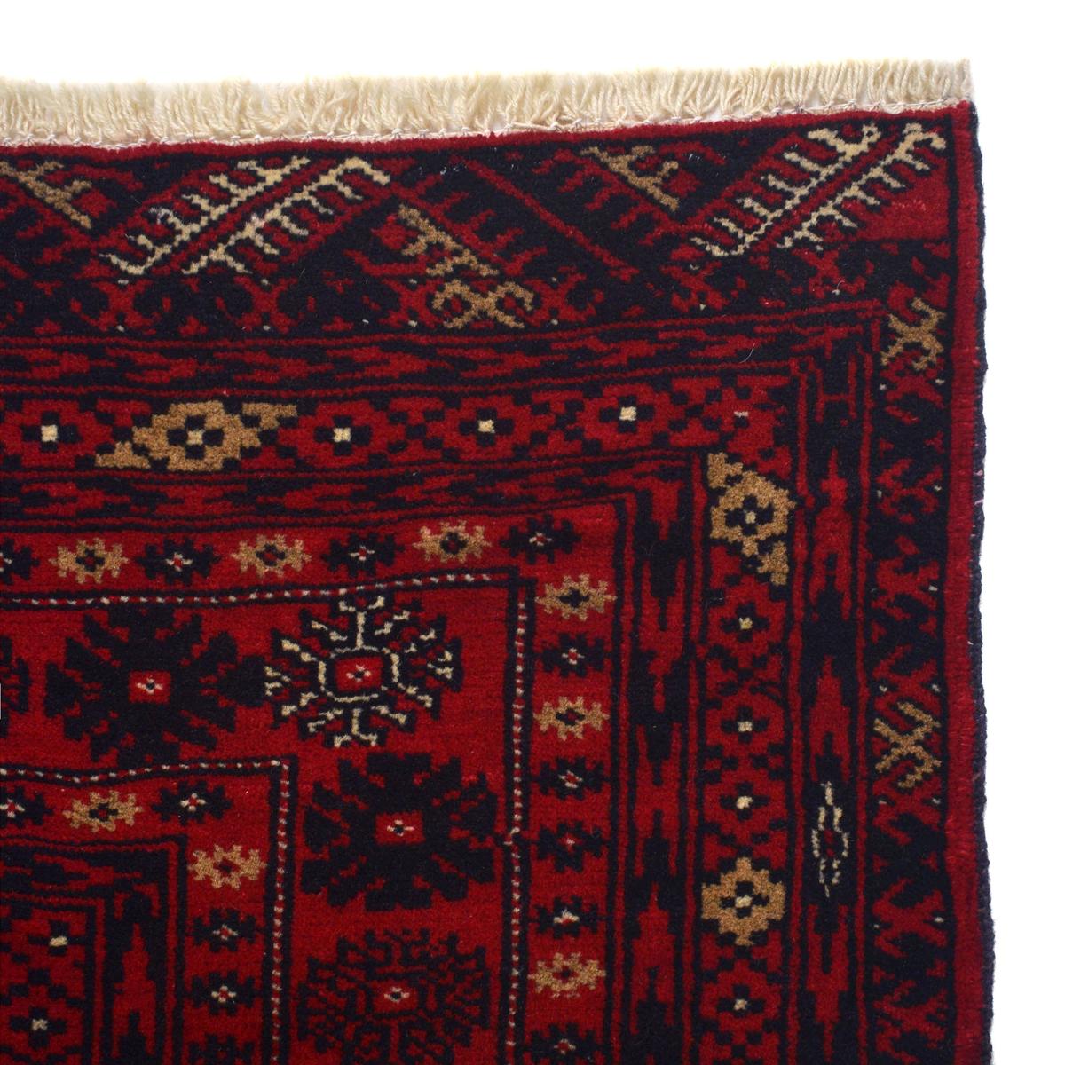 Handmade Wool Bokhara Area Rug Red 4'2"x5'6" (ID 1325)