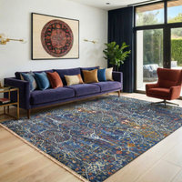 Midnight Blue Medallion Trellis Rug 154 × 244 cm