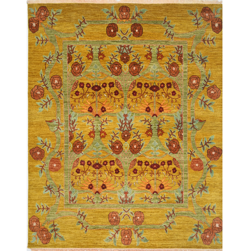 Antique Gold Floral Rug 244 × 305 cm