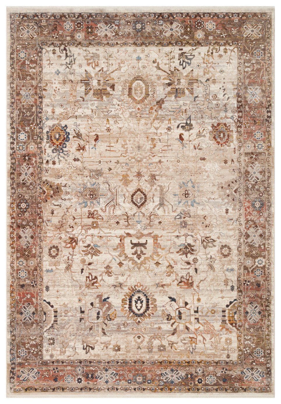 Antique Oushak Ivory Rug - Aladdinrugs