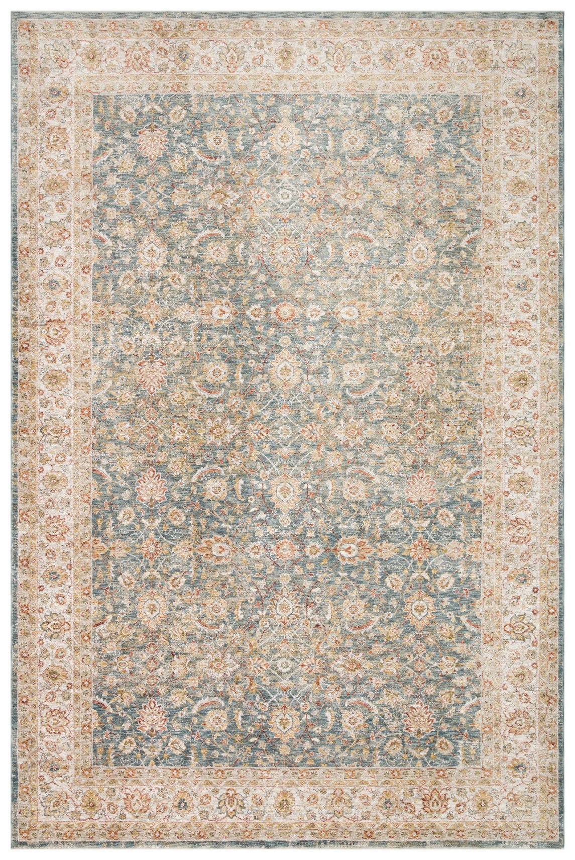 Serene Blue Arabesque Rug - Aladdinrugs