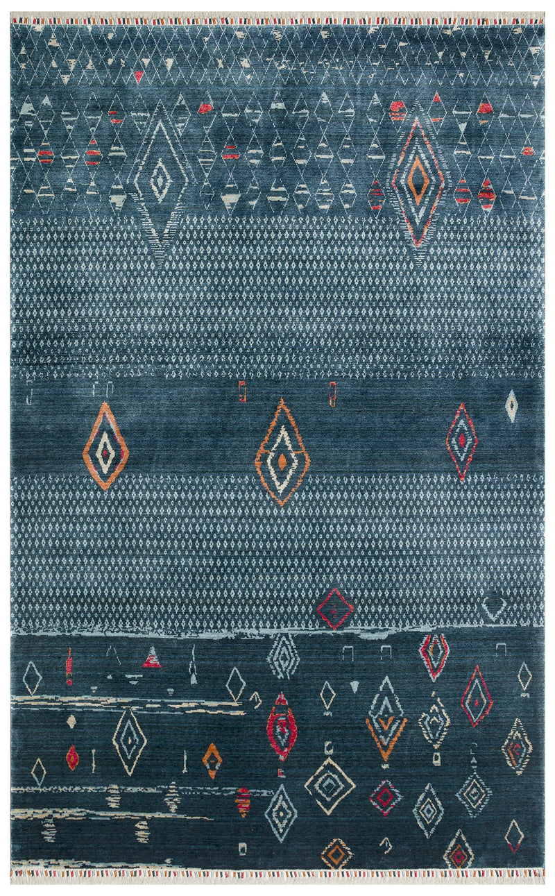 Sapphire Desert Motifs Rug - Aladdinrugs