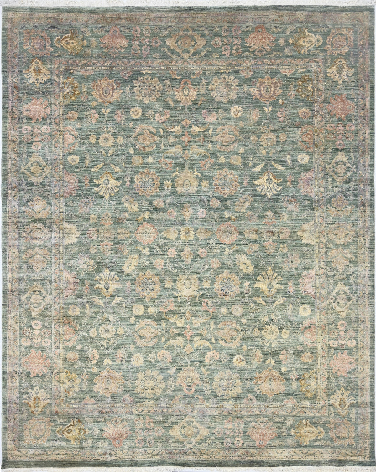 Sage Heirloom Floral Rug 244 × 305 cm (8 x 10)