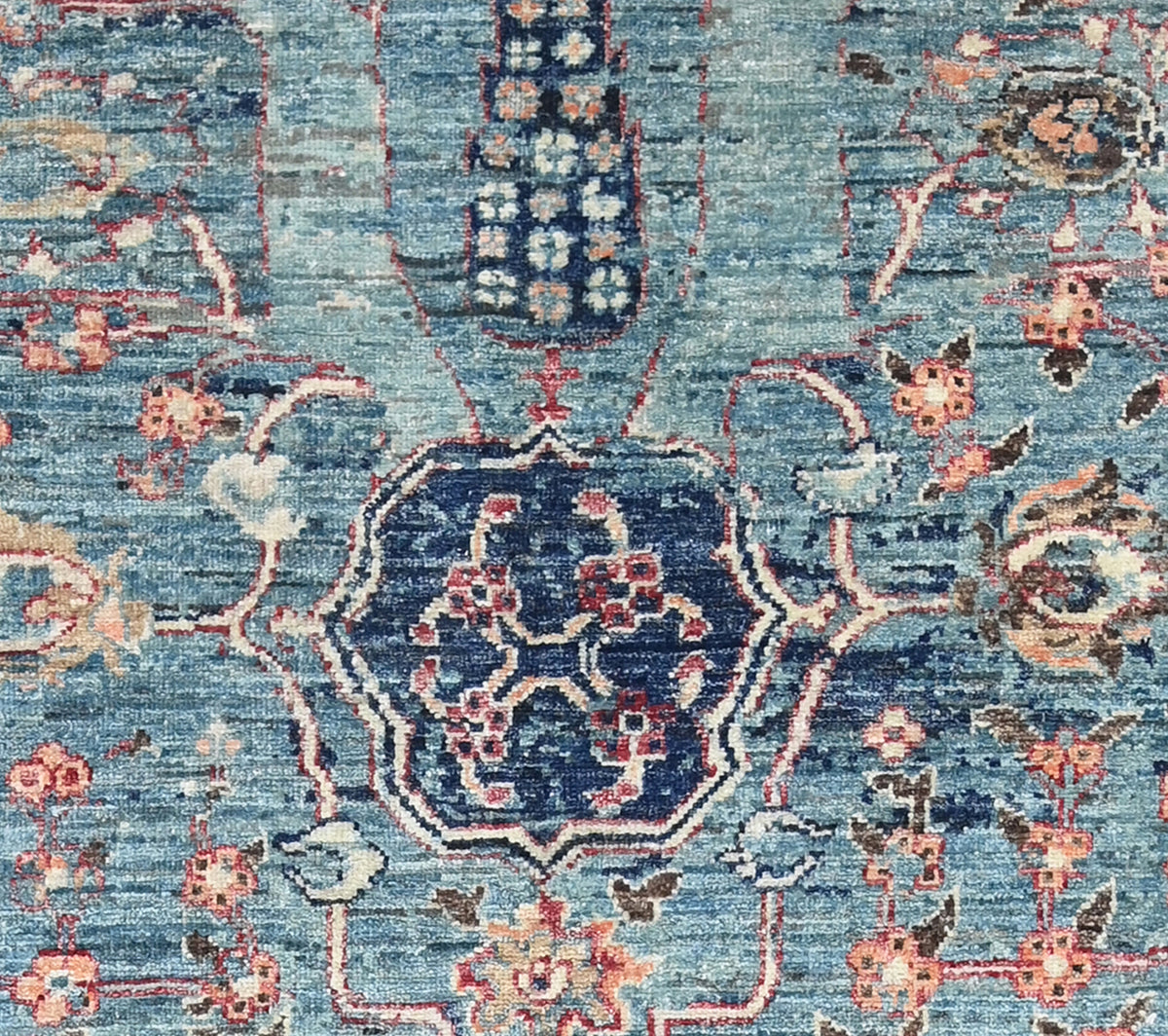 French Blue Cherry Blossom Rug 244 × 305 cm (8 x 10)
