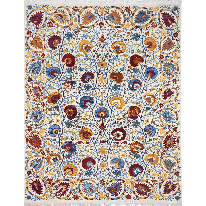 Saffron Bloom on Ivory Rug 244 × 305 cm