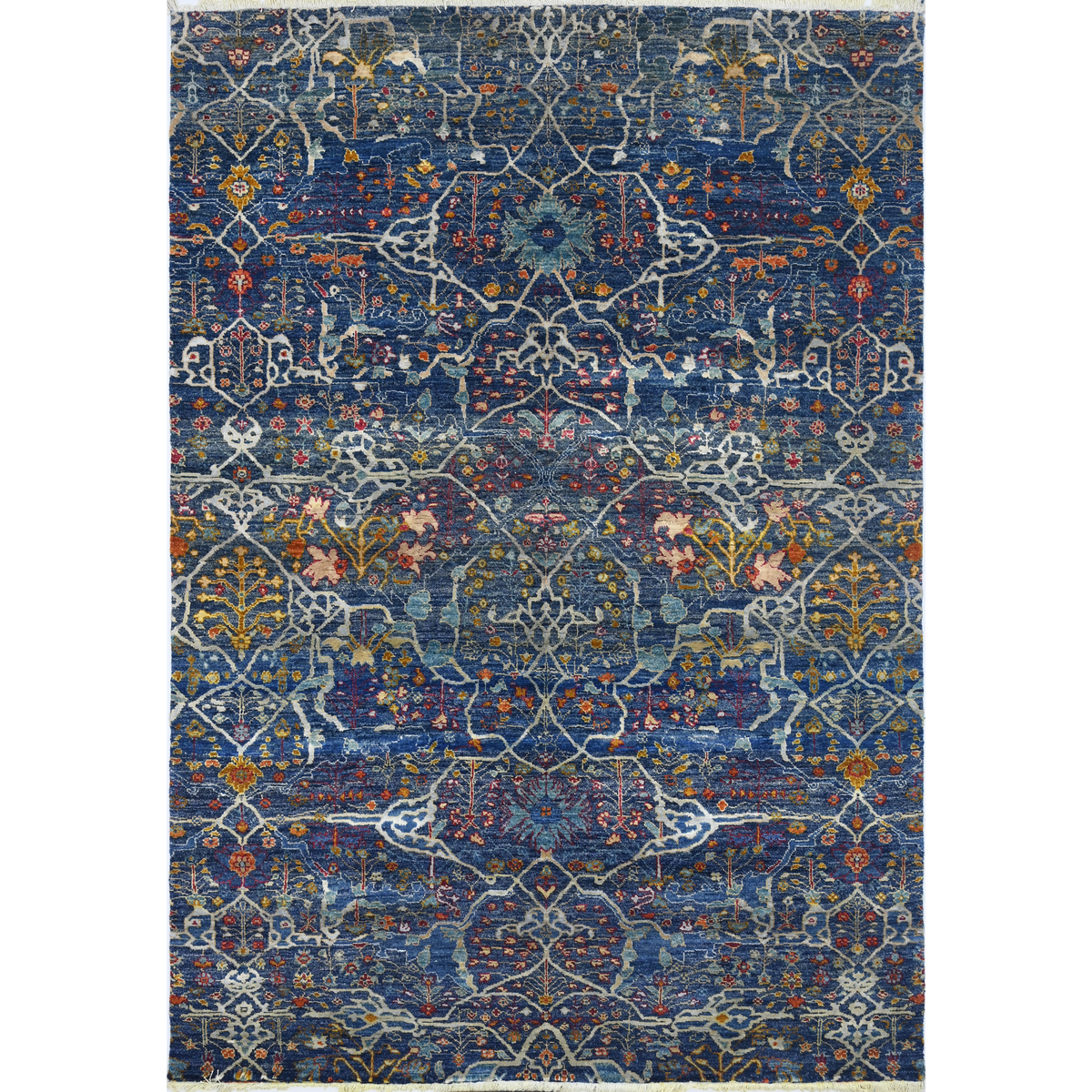 Midnight Blue Medallion Trellis Rug 154 × 244 cm