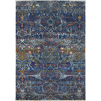 Midnight Blue Medallion Trellis Rug 154 × 244 cm