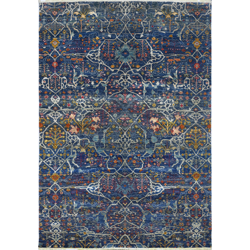 Midnight Blue Medallion Trellis Rug 154 × 244 cm