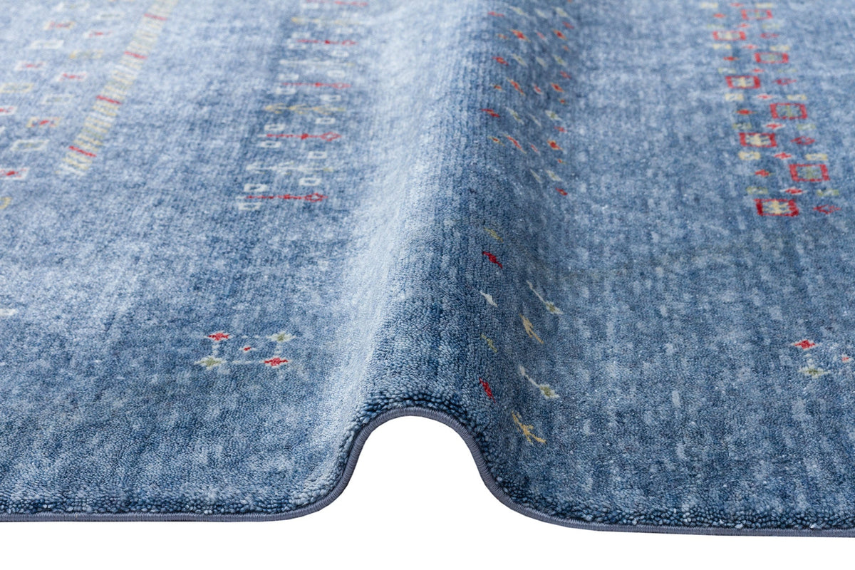 Blue Desert Glyphs Rug - Aladdinrugs