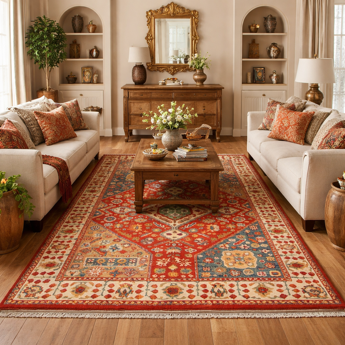 Handmade Shirazi Wool Carpet 114 x 172 cm (ID Y33030)