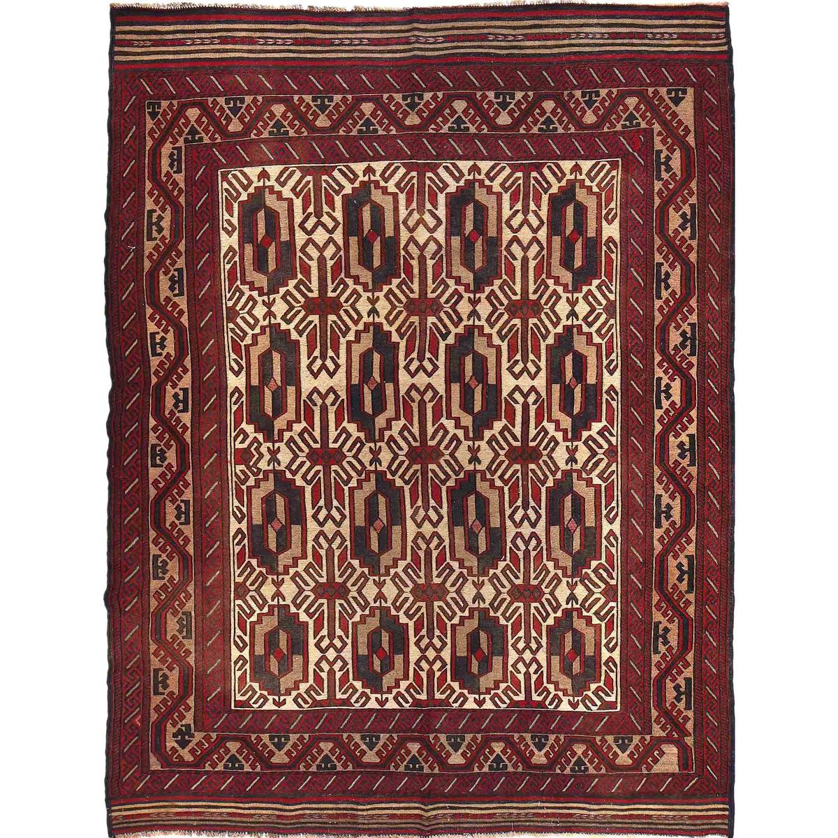 Hand Knotted Vintage Kilim 6' 6" x 8' 11" (ft) - No. 3068