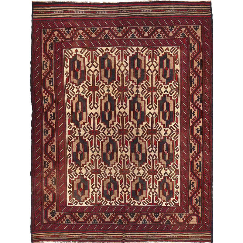 Hand Knotted Vintage Kilim 6' 6" x 8' 11" (ft) - No. 3068