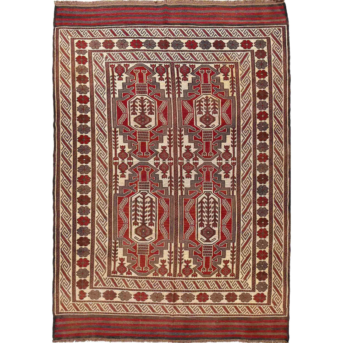 Handmade Flatweave Kilim 6' 5" x 9' 2" (ft) - No. 3097