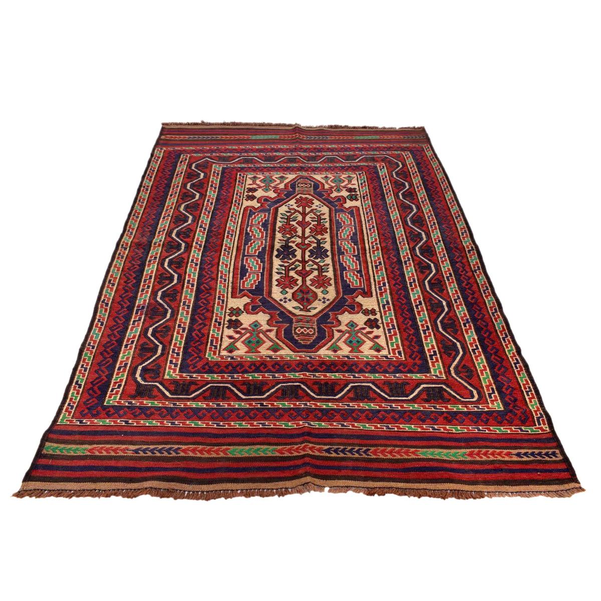 Hand Knotted Vintage Kilim 4' 6" x 6' 8" (ft) - No. 3202