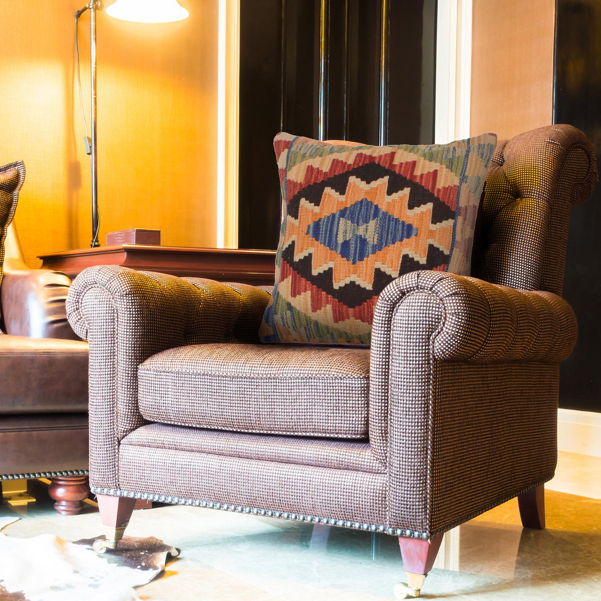 Turkish Design Kilim Cushion 1' 6" x 1' 6" ft / 46 x 46 cm - No. 34568