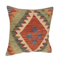 Handmade Kilim Cushion Covers 1' 6" x 1' 6" ft / 46 x 46 cm - No. 34570