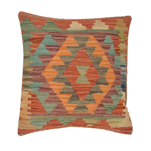 Hand Knotted Kilim Cushion 1' 6" x 1' 6" ft / 46 x 46 cm - No. 34571
