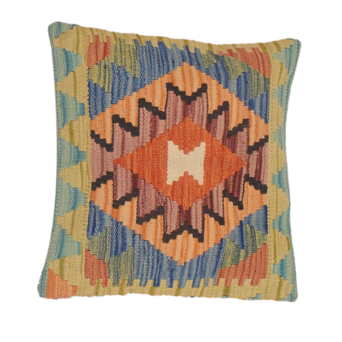 Afghan Kilim Cushion 1' 6" x 1' 6" ft / 45 x 46 cm - No. 34580