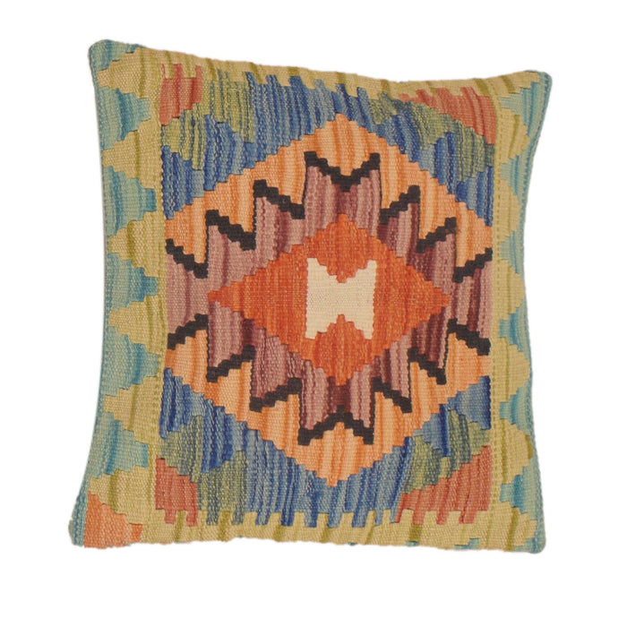 Afghan Kilim Cushion 1' 6" x 1' 6" ft / 45 x 46 cm - No. 34580