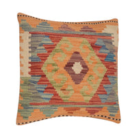 Turkish Design Kilim Cushion 1' 6" x 1' 6" ft / 45 x 46 cm - No. 34598