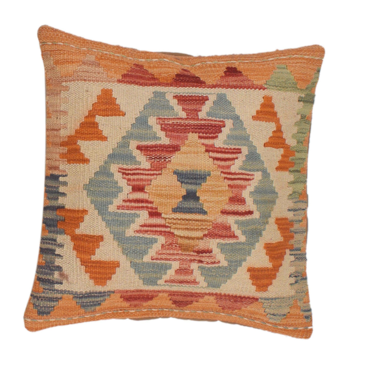 Hand Knotted Kilim Cushion 1' 6" x 1' 6" ft / 46 x 46 cm - No. 34601