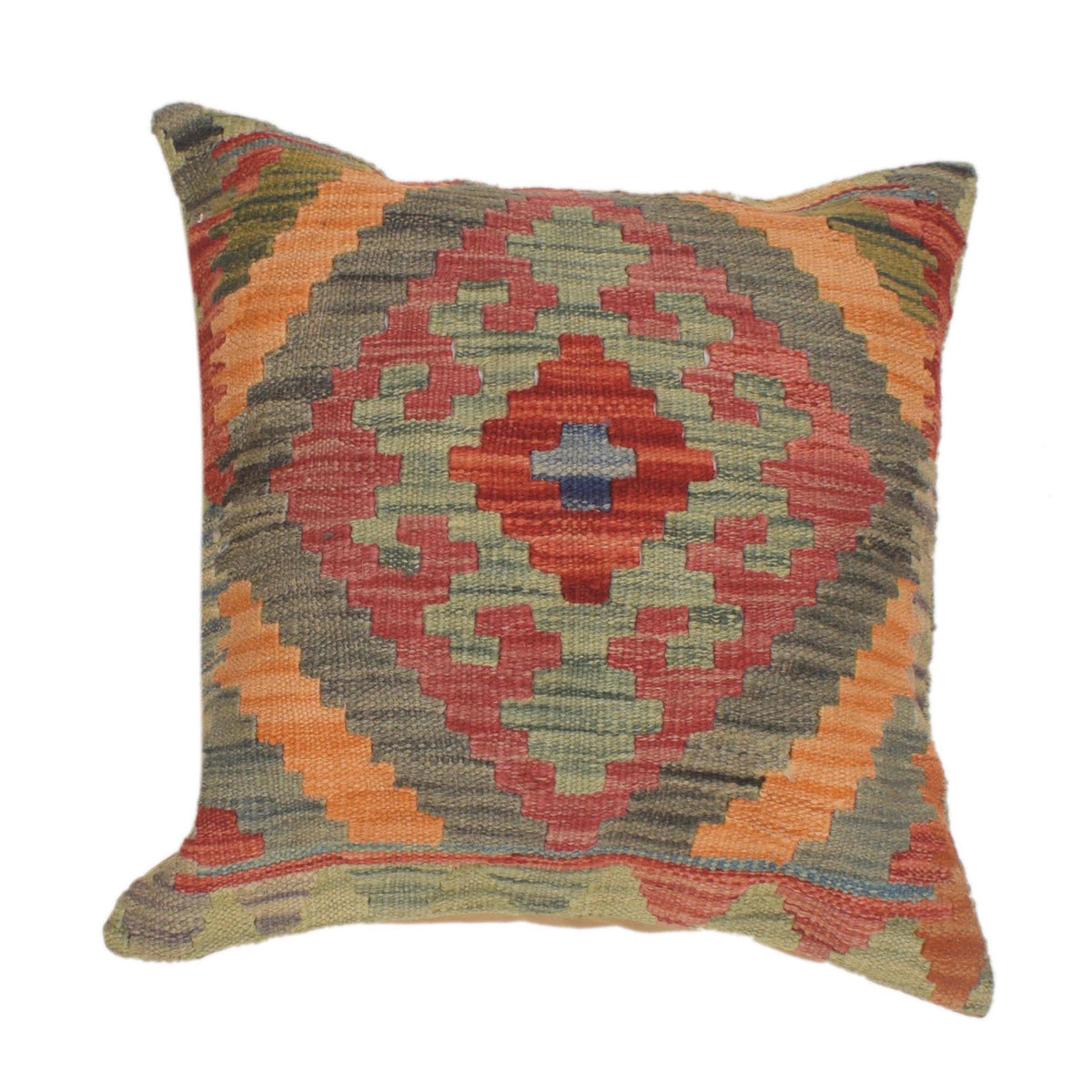 Turkish Style Kelim Cushion 1' 6" x 1' 6" ft / 46 x 46 cm - No. 34603