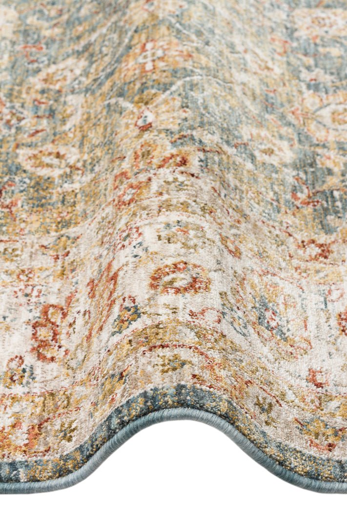 Serene Blue Arabesque Rug - Aladdinrugs