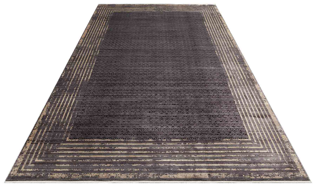 Smoked Steppe Geometry Rug - Aladdinrugs