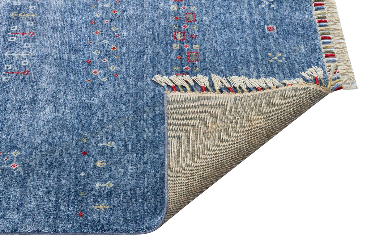 Blue Desert Glyphs Rug - Aladdinrugs