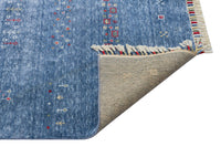 Blue Desert Glyphs Rug - Aladdinrugs