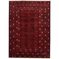Handmade Red Bokhara Wool Area Rug 207x287 cm (ID 5006)
