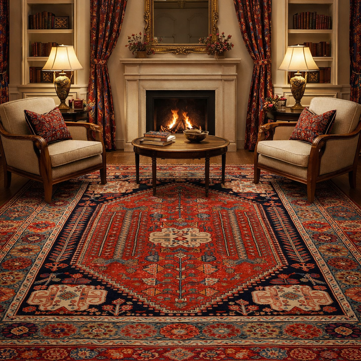 Handmade Wool Shirazi Rug 195 x 289 (cm) (ID P35678)