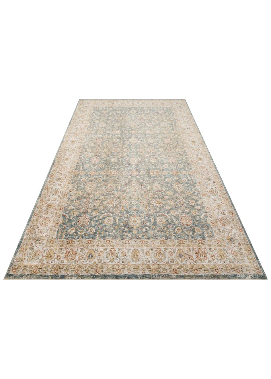 Serene Blue Arabesque Rug - Aladdinrugs