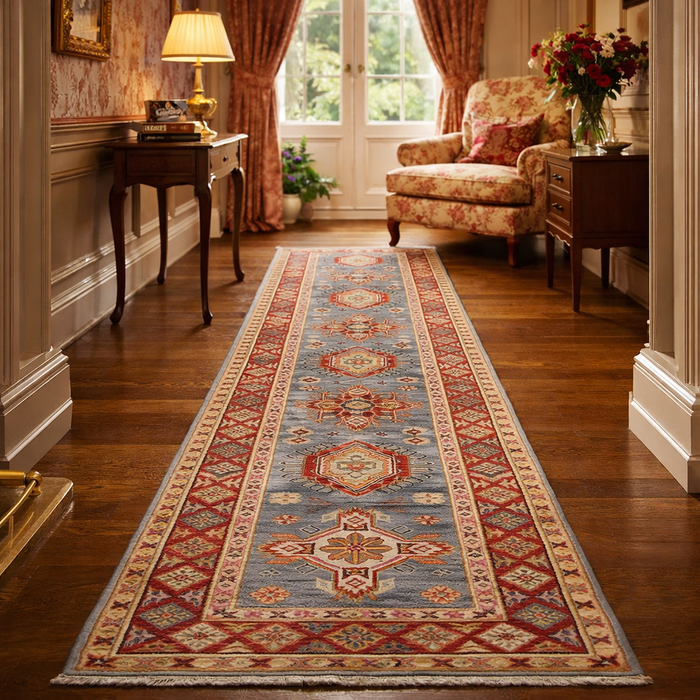 Handmade Kazak Wool Runner 85 x 294 cm (ID B33047)
