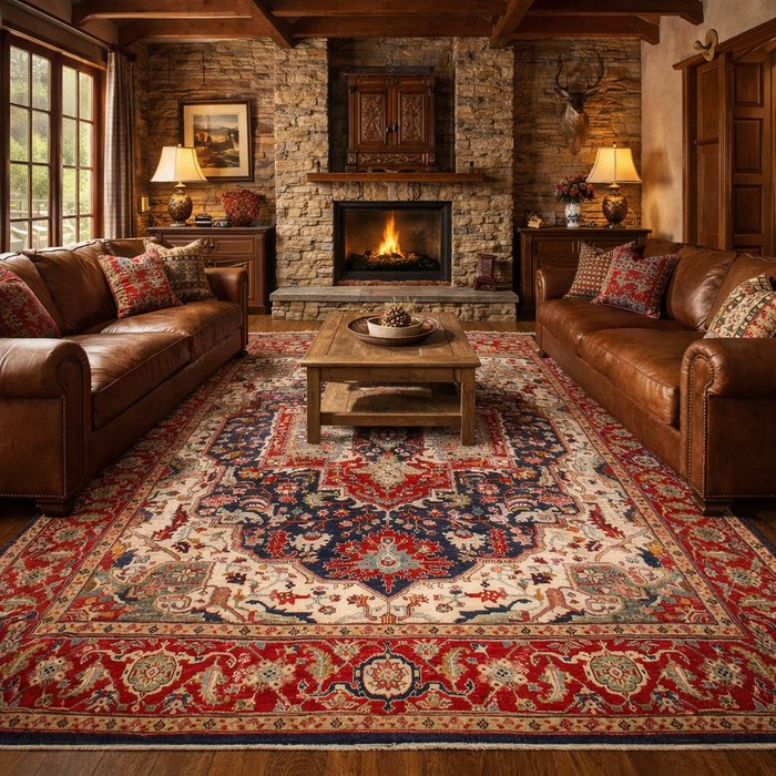 Hand Knotted Heriz Area Rug 245x297 cm (ID R24270)