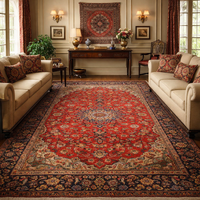 Handmade Red Kashan Wool Area Rug 225x340 cm (ID R24266)