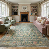 Sage Heirloom Floral Rug 244 × 305 cm (8 x 10)