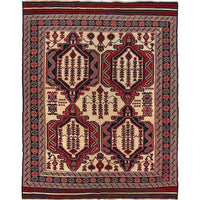 Hand Knotted Vintage Kilim 6' 9" x 8' 10" (ft) - No. 7548