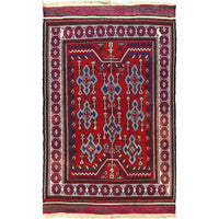 Hand Knotted Vintage Kilim 5' 2" x 8' 3" (ft) - No. 7667