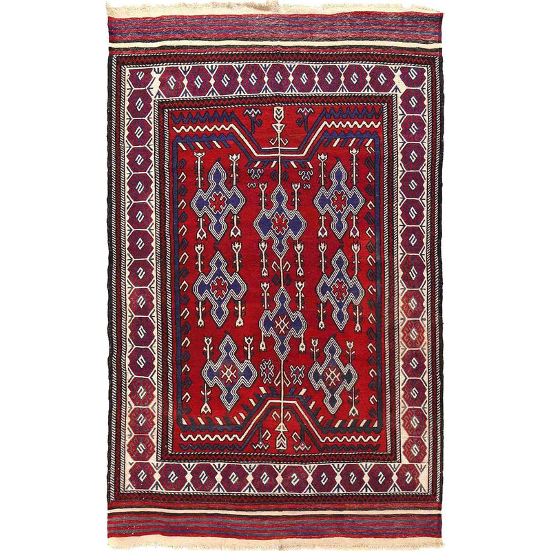 Hand Knotted Vintage Kilim 5' 2" x 8' 3" (ft) - No. 7667