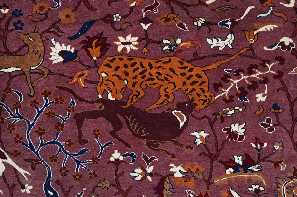 Wine & Saffron Wildlife Rug 244 × 305 cm (8 x 10)