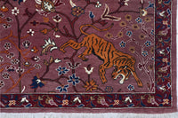 Wine & Saffron Wildlife Rug 244 × 305 cm (8 x 10)