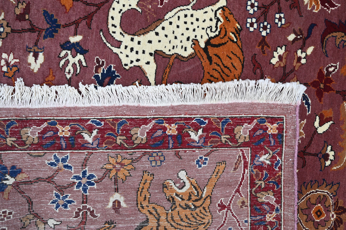 Wine & Saffron Wildlife Rug 244 × 305 cm (8 x 10)