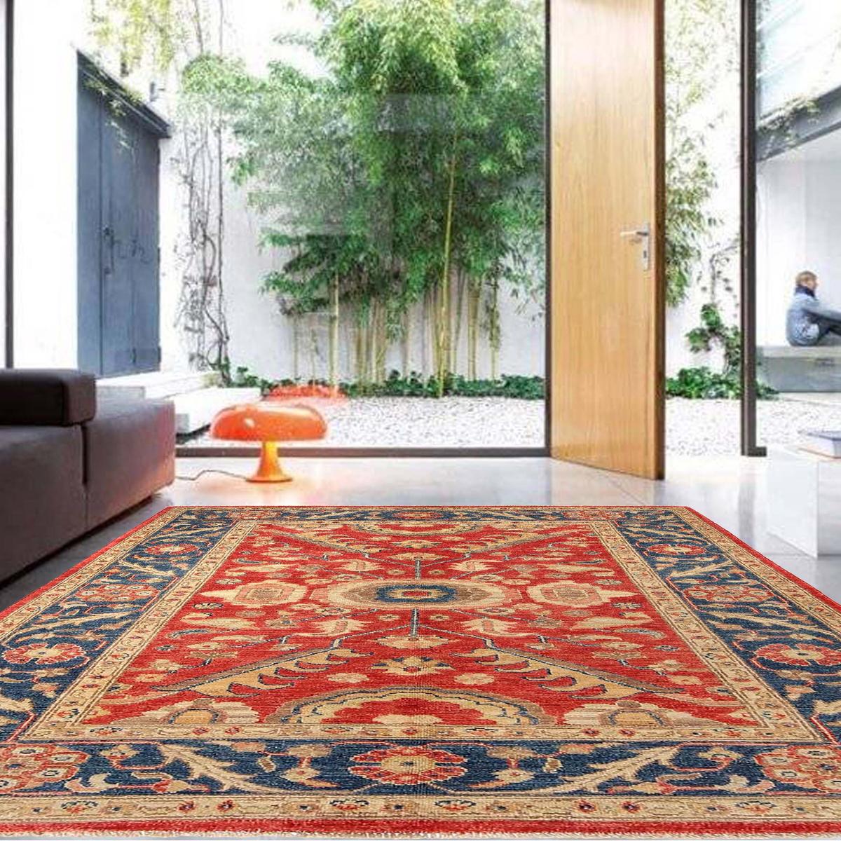 Handmade Heriz Wool Area Rug 123x181cm (ID 8960)