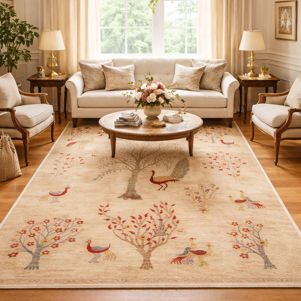 Premium Artisan Tree of Life Rug – Vibrant 163 × 247 cm