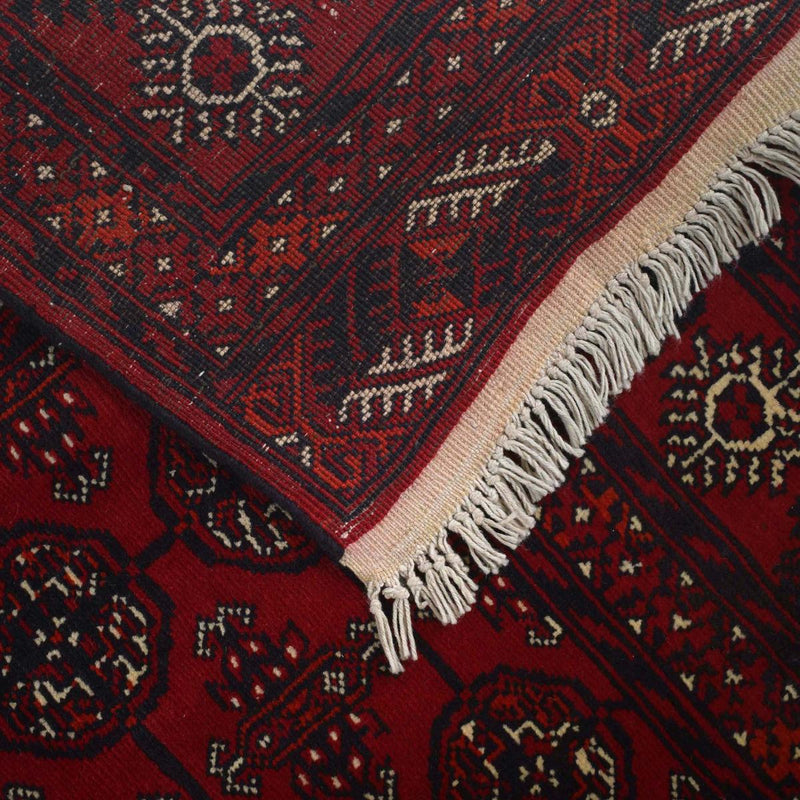 Handmade Wool Bokhara Area Rug Red 123x192cm (ID 9033)