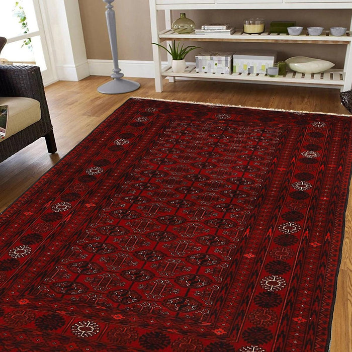 Premium Handmade Bokhara Wool Oriental Rug 120x181cm (ID 9034)