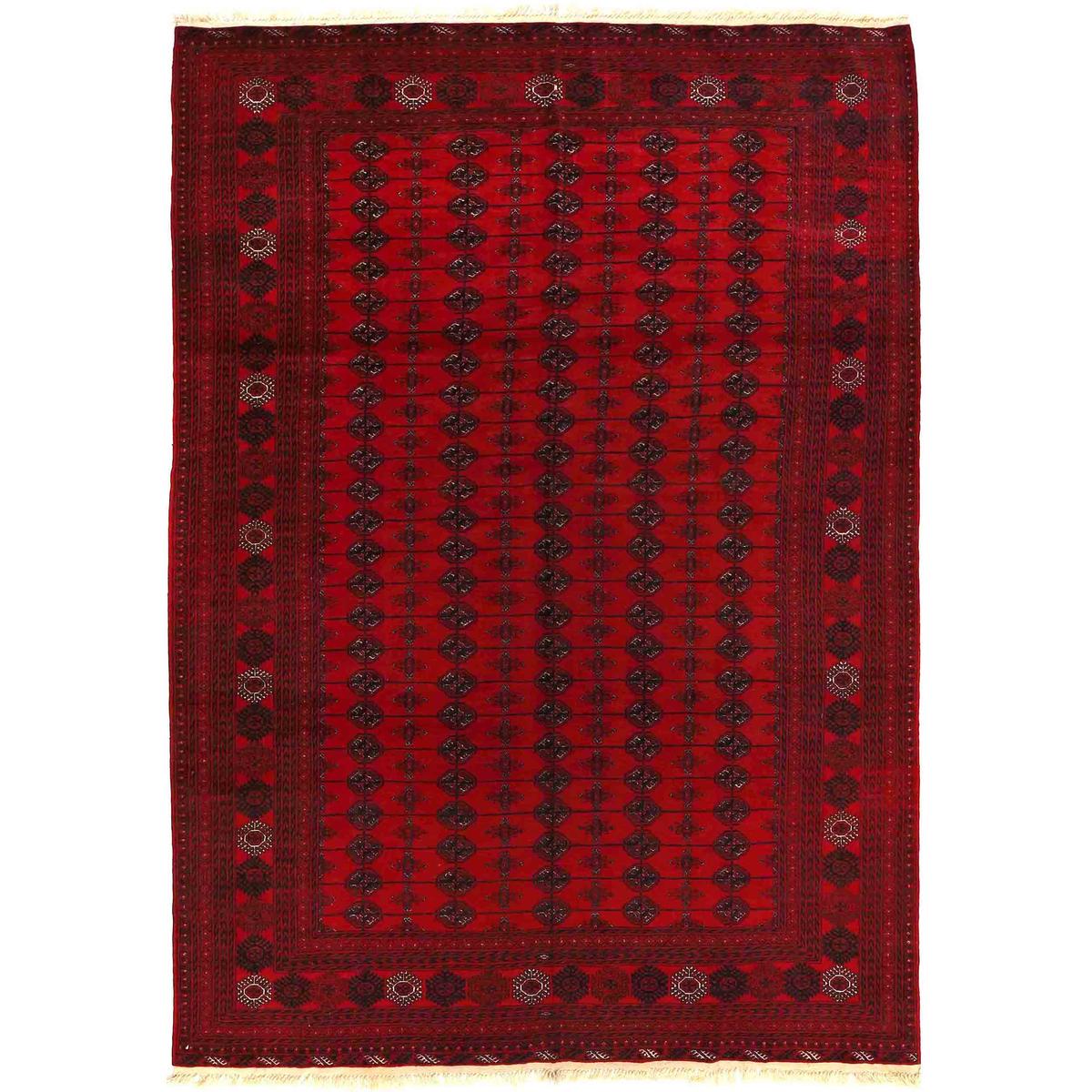 Handmade Bokhara Wool Area Rug Red 206x292cm (ID 9051)