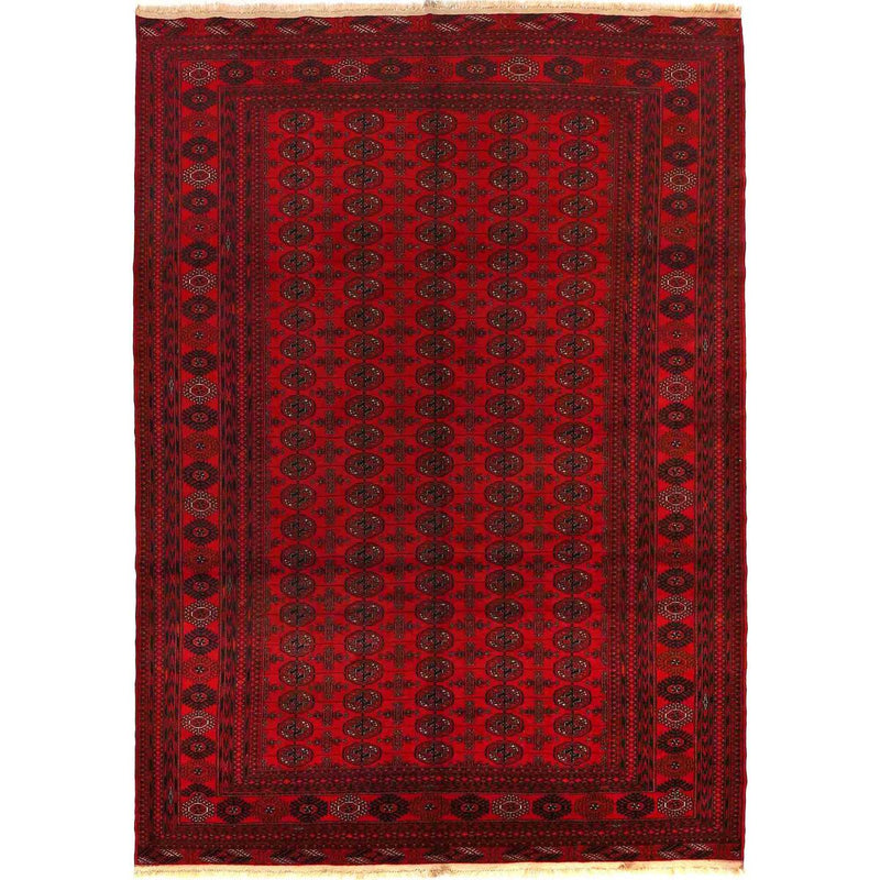 Handmade Wool Oriental Bokhara Area Rug 84x113in (ID 9223)